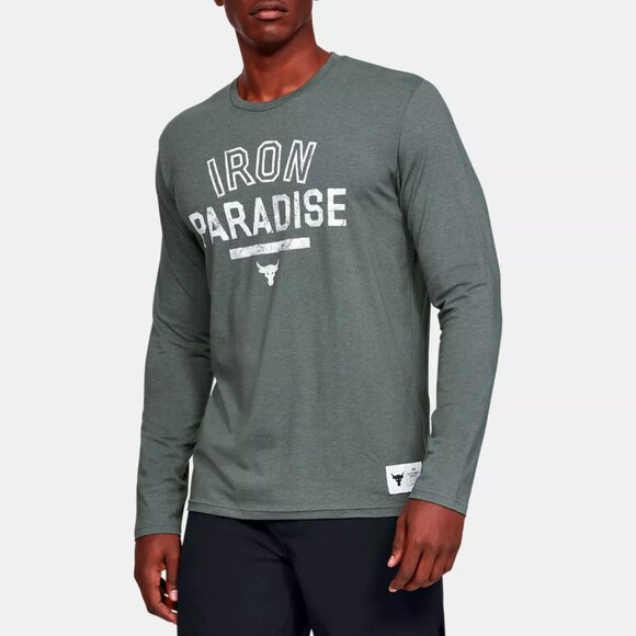 Under Armour Other - Under Armour Mens Project Rock Iron Paradise T-Shirt 1346101-012 Gray/White NWT